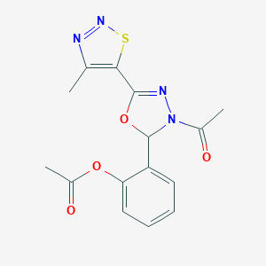 2-[3-Acetyl-5-(4-methyl-1,2,3-thiadiazol-5-yl)-2,3-dihydro-1,3,4-oxadiazol-2-yl]phenyl acetate