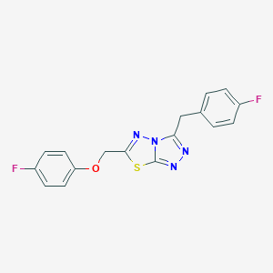 molecular formula C17H12F2N4OS B286982 [3-(4-Fluorobenzyl)[1,2,4]triazolo[3,4-b][1,3,4]thiadiazol-6-yl]methyl 4-fluorophenyl ether 