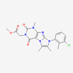 methyl 2-(8-(3-chloro-2-methylphenyl)-1,6,7-trimethyl-2,4-dioxo-1H-imidazo[2,1-f]purin-3(2H,4H,8H)-yl)acetate