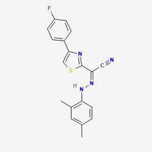 molecular formula C19H15FN4S B2869837 (Z)-N'-(2,4-二甲苯基)-4-(4-氟苯基)噻唑-2-碳酰亚胺氰化物 CAS No. 477285-63-5