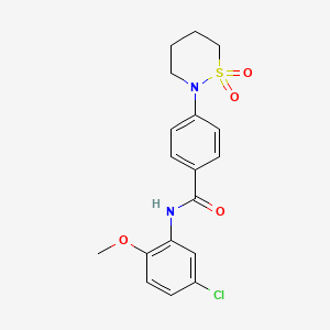 molecular formula C18H19ClN2O4S B2869841 N-(5-chloro-2-methoxyphenyl)-4-(1,1-dioxothiazinan-2-yl)benzamide CAS No. 899994-51-5