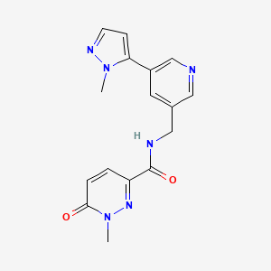 1-methyl-N-((5-(1-methyl-1H-pyrazol-5-yl)pyridin-3-yl)methyl)-6-oxo-1,6-dihydropyridazine-3-carboxamide