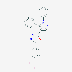 molecular formula C24H15F3N4O B286986 2-(1,5-diphenyl-1H-pyrazol-4-yl)-5-[4-(trifluoromethyl)phenyl]-1,3,4-oxadiazole 