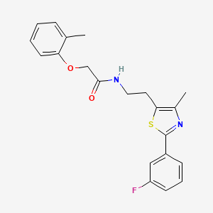 molecular formula C21H21FN2O2S B2869865 N-{2-[2-(3-氟苯基)-4-甲基-1,3-噻唑-5-基]乙基}-2-(2-甲基苯氧基)乙酰胺 CAS No. 946375-03-7