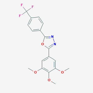 molecular formula C18H15F3N2O4 B286987 2-[4-(Trifluoromethyl)phenyl]-5-(3,4,5-trimethoxyphenyl)-1,3,4-oxadiazole 