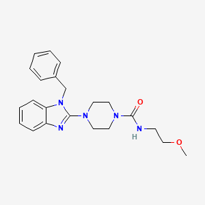 molecular formula C22H27N5O2 B2869879 4-(1-benzyl-1H-benzo[d]imidazol-2-yl)-N-(2-methoxyethyl)piperazine-1-carboxamide CAS No. 1115390-86-7