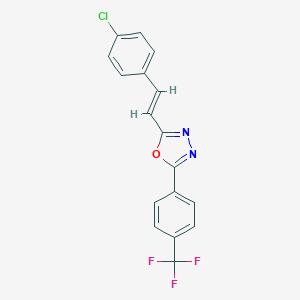 molecular formula C17H10ClF3N2O B286988 2-[2-(4-Chlorophenyl)vinyl]-5-[4-(trifluoromethyl)phenyl]-1,3,4-oxadiazole 