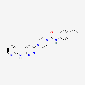 molecular formula C23H27N7O B2869882 N-(4-乙基苯基)-4-(6-((4-甲基吡啶-2-基)氨基)哒嗪-3-基)哌嗪-1-甲酰胺 CAS No. 1021072-72-9