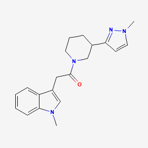 2-(1-methyl-1H-indol-3-yl)-1-(3-(1-methyl-1H-pyrazol-3-yl)piperidin-1-yl)ethanone
