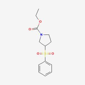 molecular formula C13H17NO4S B2869887 3-(苯磺酰基)吡咯烷-1-羧酸乙酯 CAS No. 1798674-68-6