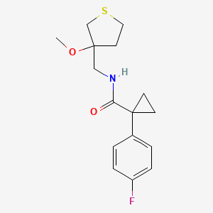 molecular formula C16H20FNO2S B2869889 1-(4-fluorophenyl)-N-((3-methoxytetrahydrothiophen-3-yl)methyl)cyclopropanecarboxamide CAS No. 1705538-32-4