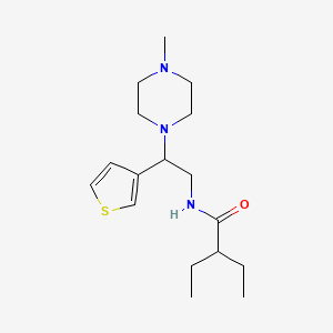 molecular formula C17H29N3OS B2869891 2-ethyl-N-(2-(4-methylpiperazin-1-yl)-2-(thiophen-3-yl)ethyl)butanamide CAS No. 955257-37-1