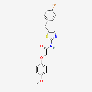 molecular formula C19H17BrN2O3S B2869895 N-[5-(4-溴苄基)-1,3-噻唑-2-基]-2-(4-甲氧基苯氧基)乙酰胺 CAS No. 301176-60-3