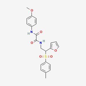 molecular formula C22H22N2O6S B2869899 N1-(2-(furan-2-yl)-2-tosylethyl)-N2-(4-methoxyphenyl)oxalamide CAS No. 896321-18-9