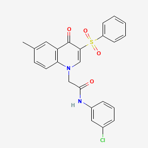 2-[3-(benzenesulfonyl)-6-methyl-4-oxo-1,4-dihydroquinolin-1-yl]-N-(3-chlorophenyl)acetamide