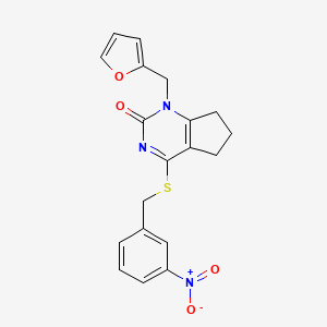 1-(furan-2-ylmethyl)-4-[(3-nitrophenyl)methylsulfanyl]-6,7-dihydro-5H-cyclopenta[d]pyrimidin-2-one