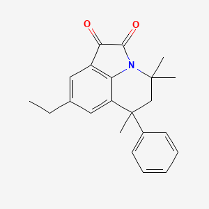 molecular formula C22H23NO2 B2869906 8-乙基-4,4,6-三甲基-6-苯基-5,6-二氢-4H-吡咯并[3,2,1-ij]喹啉-1,2-二酮 CAS No. 835891-49-1