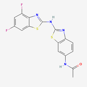 molecular formula C16H10F2N4OS2 B2869907 N-(2-((4,6-difluorobenzo[d]thiazol-2-yl)amino)benzo[d]thiazol-6-yl)acetamide CAS No. 862976-51-0