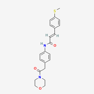 (E)-3-(4-(methylthio)phenyl)-N-(4-(2-morpholino-2-oxoethyl)phenyl)acrylamide