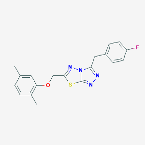 molecular formula C19H17FN4OS B286992 2,5-Dimethylphenyl [3-(4-fluorobenzyl)[1,2,4]triazolo[3,4-b][1,3,4]thiadiazol-6-yl]methyl ether 