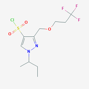 molecular formula C11H16ClF3N2O3S B2869920 1-sec-butyl-3-[(3,3,3-trifluoropropoxy)methyl]-1H-pyrazole-4-sulfonyl chloride CAS No. 1856097-15-8