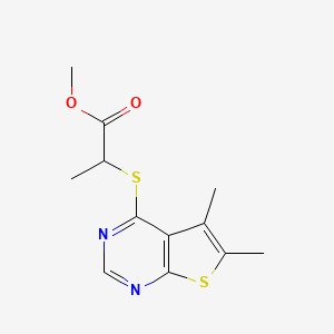 Methyl 2-(5,6-dimethylthieno[2,3-d]pyrimidin-4-yl)sulfanylpropanoate