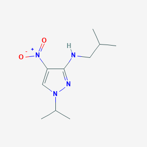 molecular formula C10H18N4O2 B2869931 N-Isobutyl-1-isopropyl-4-nitro-1H-pyrazol-3-amine CAS No. 1429418-40-5