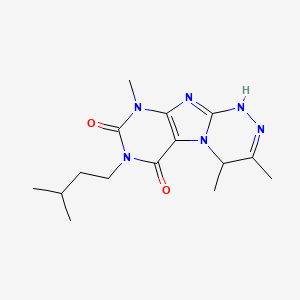 3,4,9-trimethyl-7-(3-methylbutyl)-1,4-dihydro[1,2,4]triazino[3,4-f]purine-6,8(7H,9H)-dione