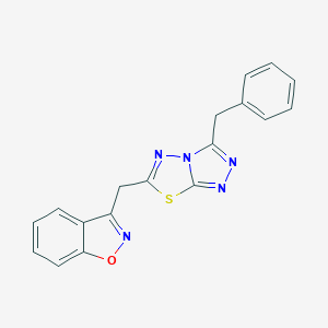 molecular formula C18H13N5OS B286994 3-[(3-Benzyl[1,2,4]triazolo[3,4-b][1,3,4]thiadiazol-6-yl)methyl]-1,2-benzisoxazole 