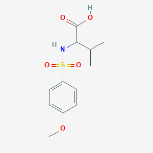 molecular formula C12H17NO5S B2869940 2-(4-Methoxy-benzenesulfonylamino)-3-methyl-butyric acid CAS No. 197965-89-2