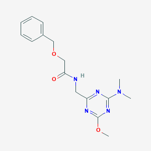 2-(benzyloxy)-N-((4-(dimethylamino)-6-methoxy-1,3,5-triazin-2-yl)methyl)acetamide