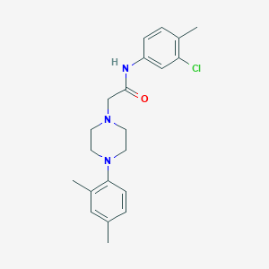 N-(3-chloro-4-methylphenyl)-2-[4-(2,4-dimethylphenyl)piperazino]acetamide