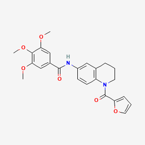 molecular formula C24H24N2O6 B2869960 N-(1-(furan-2-carbonyl)-1,2,3,4-tetrahydroquinolin-6-yl)-3,4,5-trimethoxybenzamide CAS No. 1005305-63-4