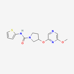 molecular formula C14H16N4O3S B2869961 3-((6-甲氧基吡嗪-2-基)氧基)-N-(噻吩-2-基)吡咯烷-1-甲酰胺 CAS No. 2034317-28-5