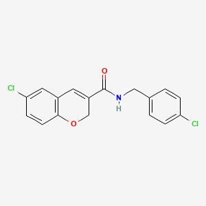 6-chloro-N-[(4-chlorophenyl)methyl]-2H-chromene-3-carboxamide