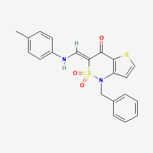 (Z)-1-benzyl-3-((p-tolylamino)methylene)-1H-thieno[3,2-c][1,2]thiazin-4(3H)-one 2,2-dioxide