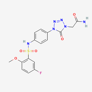 2-(4-(4-(5-fluoro-2-methoxyphenylsulfonamido)phenyl)-5-oxo-4,5-dihydro-1H-tetrazol-1-yl)acetamide