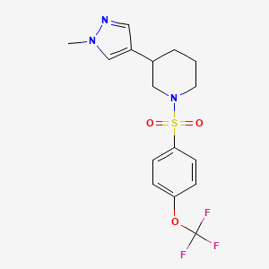 3-(1-methyl-1H-pyrazol-4-yl)-1-[4-(trifluoromethoxy)benzenesulfonyl]piperidine