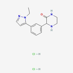 3-[3-(2-Ethylpyrazol-3-yl)phenyl]piperazin-2-one;dihydrochloride