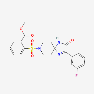Methyl 2-((2-(3-fluorophenyl)-3-oxo-1,4,8-triazaspiro[4.5]dec-1-en-8-yl)sulfonyl)benzoate