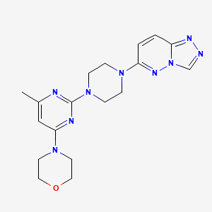 molecular formula C18H23N9O B2870003 4-[6-Methyl-2-(4-{[1,2,4]triazolo[4,3-b]pyridazin-6-yl}piperazin-1-yl)pyrimidin-4-yl]morpholine CAS No. 2415599-21-0