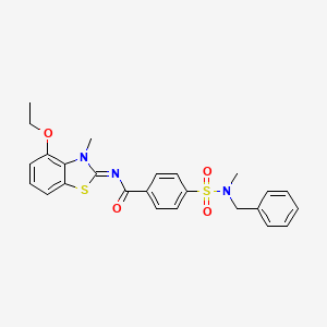 molecular formula C25H25N3O4S2 B2870006 (E)-4-(N-benzyl-N-methylsulfamoyl)-N-(4-ethoxy-3-methylbenzo[d]thiazol-2(3H)-ylidene)benzamide CAS No. 533890-07-2