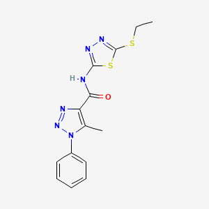 molecular formula C14H14N6OS2 B2870007 N-(5-ethylsulfanyl-1,3,4-thiadiazol-2-yl)-5-methyl-1-phenyltriazole-4-carboxamide CAS No. 890645-93-9