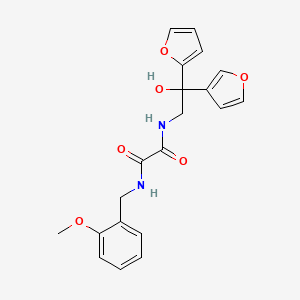 molecular formula C20H20N2O6 B2870009 N1-(2-(furan-2-yl)-2-(furan-3-yl)-2-hydroxyethyl)-N2-(2-methoxybenzyl)oxalamide CAS No. 2034622-13-2