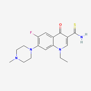 molecular formula C17H21FN4OS B2870017 1-Ethyl-6-fluoro-7-(4-methylpiperazin-1-yl)-4-oxoquinoline-3-carbothioamide CAS No. 1546989-43-8