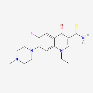 molecular formula C17H21FN4OS B2870017 1-乙基-6-氟-7-(4-甲基哌嗪-1-基)-4-氧代喹啉-3-硫代酰胺 CAS No. 1546989-43-8