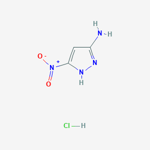 molecular formula C3H5ClN4O2 B2870030 5-nitro-1H-pyrazol-3-amine hydrochloride CAS No. 1030018-90-6