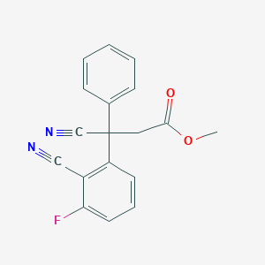 molecular formula C18H13FN2O2 B2870036 3-氰基-3-(2-氰基-3-氟苯基)-3-苯基丙酸甲酯 CAS No. 339115-25-2