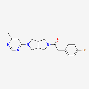 molecular formula C19H21BrN4O B2870039 2-(4-Bromophenyl)-1-[2-(6-methylpyrimidin-4-yl)-1,3,3a,4,6,6a-hexahydropyrrolo[3,4-c]pyrrol-5-yl]ethanone CAS No. 2380178-32-3