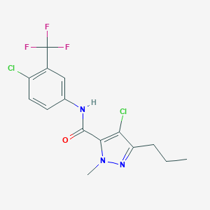 molecular formula C15H14Cl2F3N3O B287004 4-chloro-N-[4-chloro-3-(trifluoromethyl)phenyl]-1-methyl-3-propyl-1H-pyrazole-5-carboxamide 